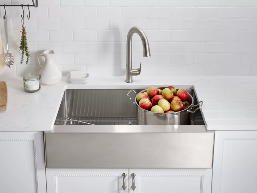 Alt tag for op-mount single-bowl farmhouse kitchen sink-kohler-cococozy